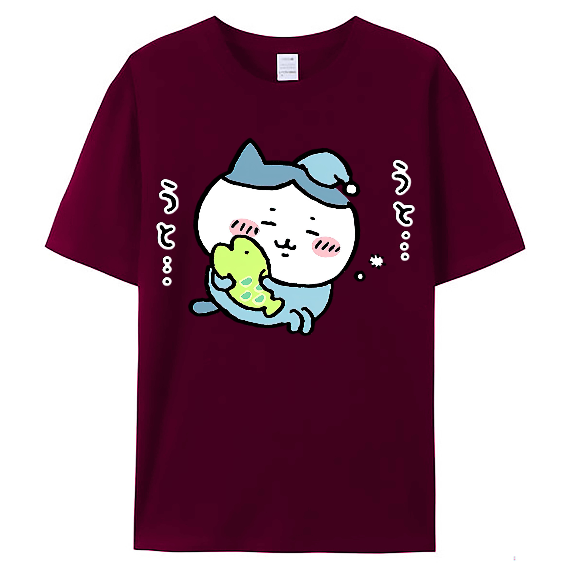 （画像用） ちいかわ ハチワレ Chii-kawa hachiware レディースカジュアルプリントTシャツ（綿100％）